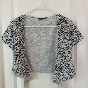 Brandy Melville black and white printed wrap top